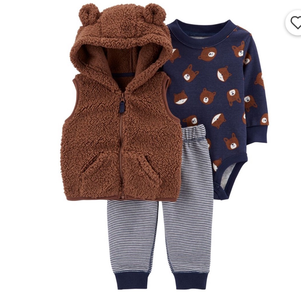 Carter’s Baby Boy 3 Piece Bear Vest Set